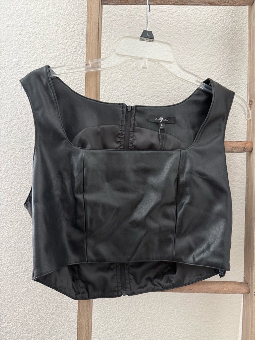 NWT✨ 7 for Mankind pleather crop tank